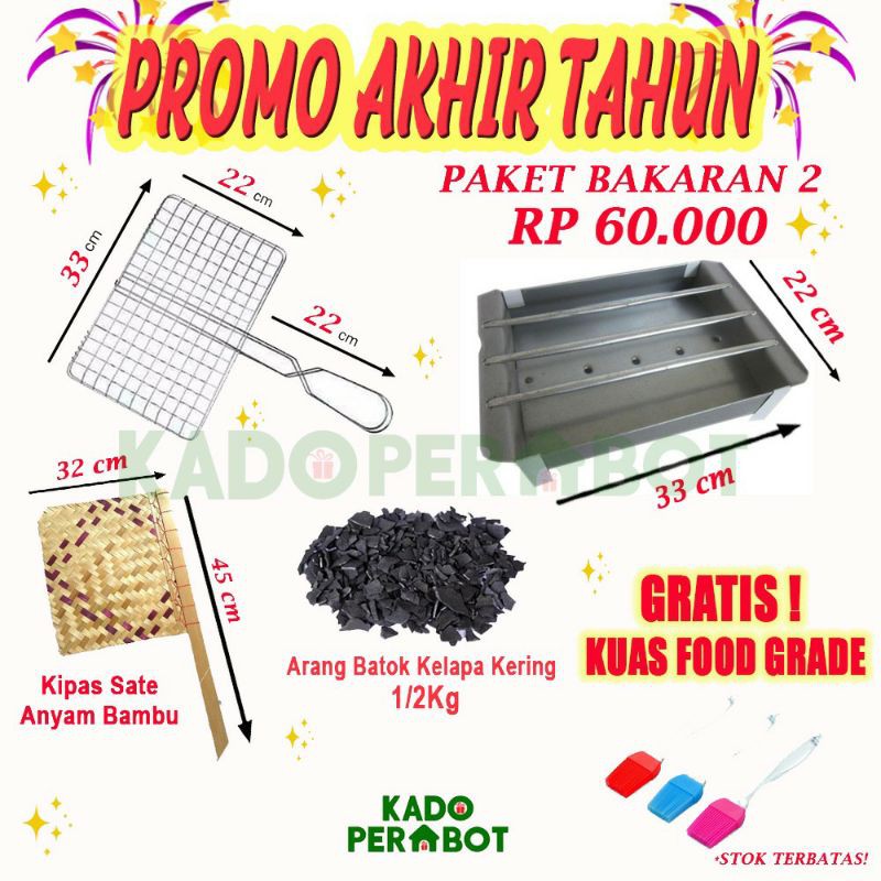 PANGGANGAN IKAN - ALAT BAKAR BAKARAN AKHIR TAHUN - PROMO BBQ SET MURAH - JEPITAN BAKARAN SET MURAH