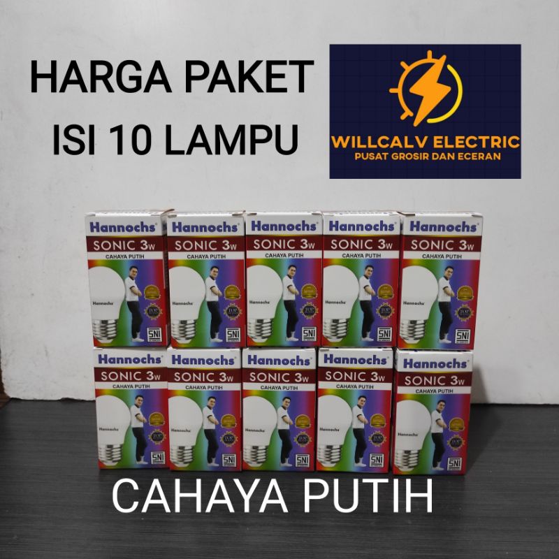 PAKET ISI 10 PC HANNOCHS SONIC 3W 3 WATT / LAMPU LED HANNOCHS SONIC 3W 3 WATT