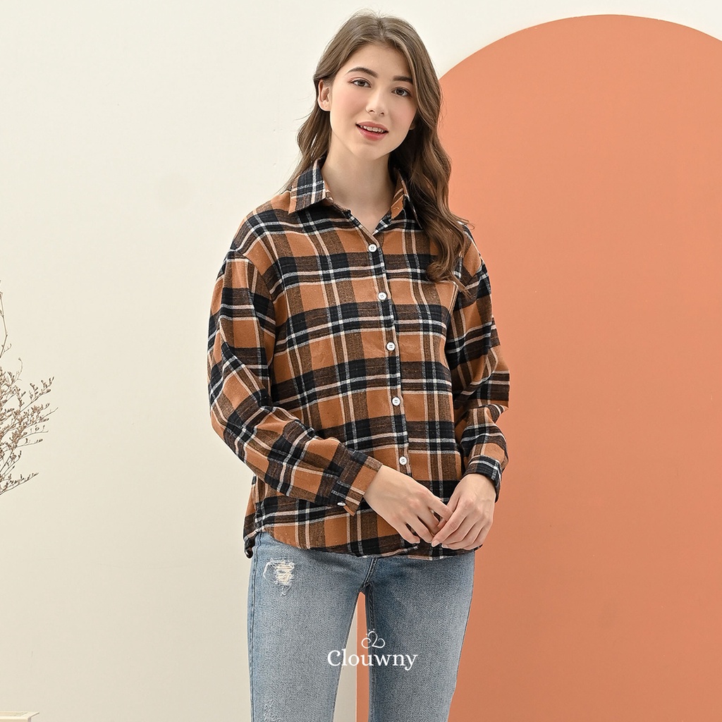 Janson Oversize Shirt Premium Cotton Kemeja Wanita Kotak Kotak Super Adem Busui Friendly-1