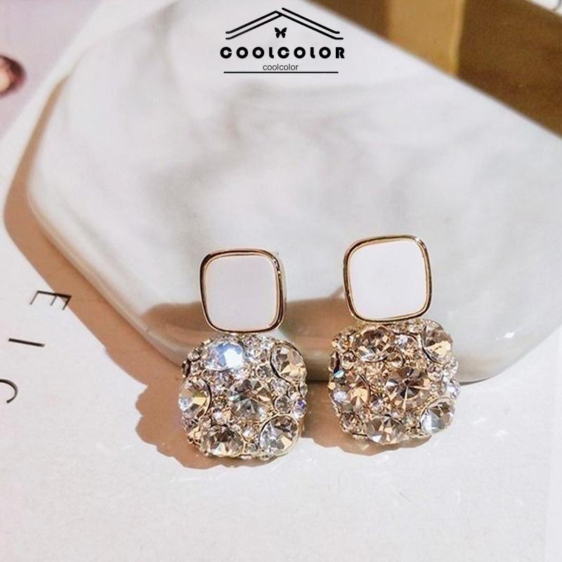 CODAnting Retro Mewah Siswa Perempuan Sederhana Temperamen Fashion Anting Murah Hati- cl