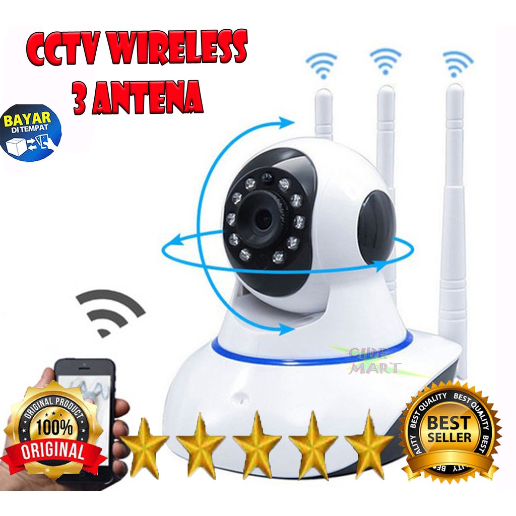 [ORIGINAL] CAMERA CCTV WIRELESS 3 ANTENA / CCTV WIRELESS / CCTV WIFI / WIRELESS IP CAMERA 3 ANTENA