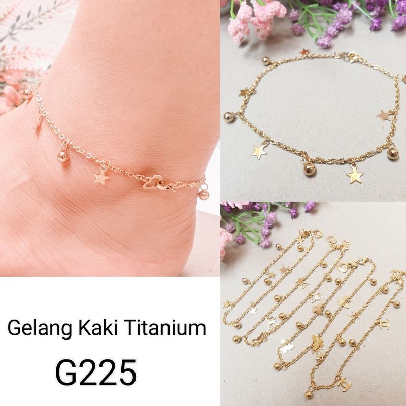 Gelang Kaki Titanium Cantik/Gelang Kaki Titanium Mewah/Aksesories Gelang Kaki/Gelang Kaki Gold/Gelan