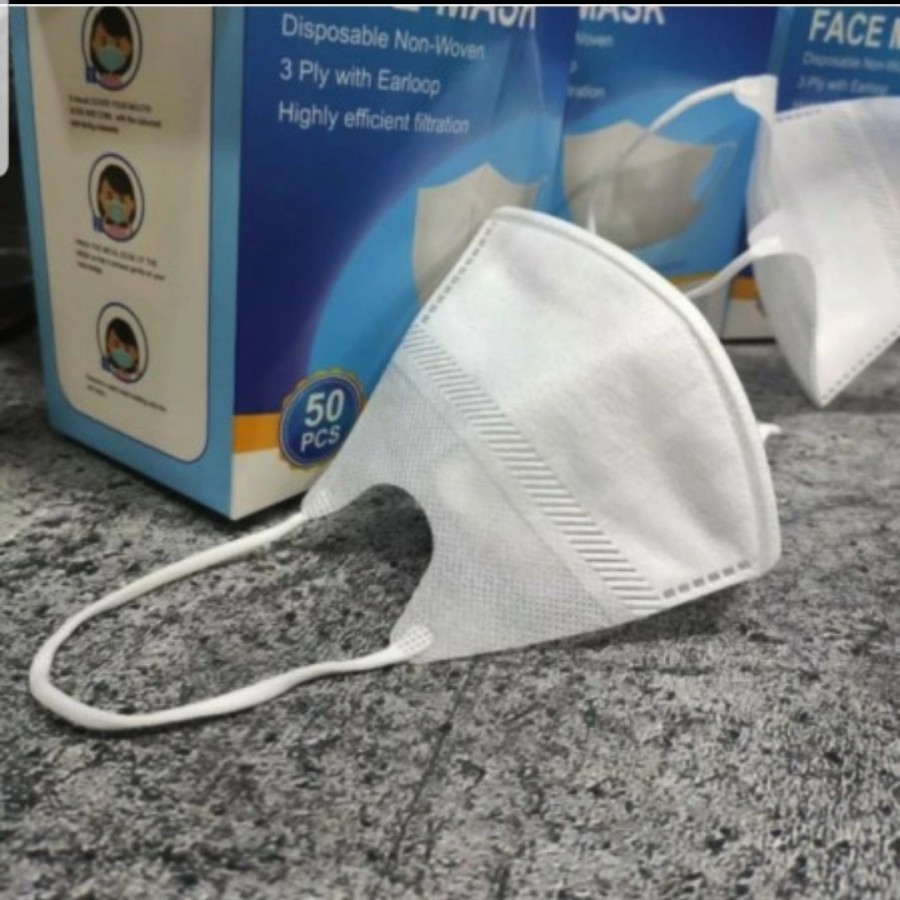 Masker Duckbill Kesehatan Hitam Putih Import 3D