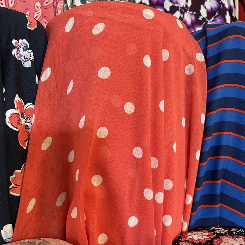 kain polkadot ceruti yoryu,barang garmen harga untuk per 0,5 meter