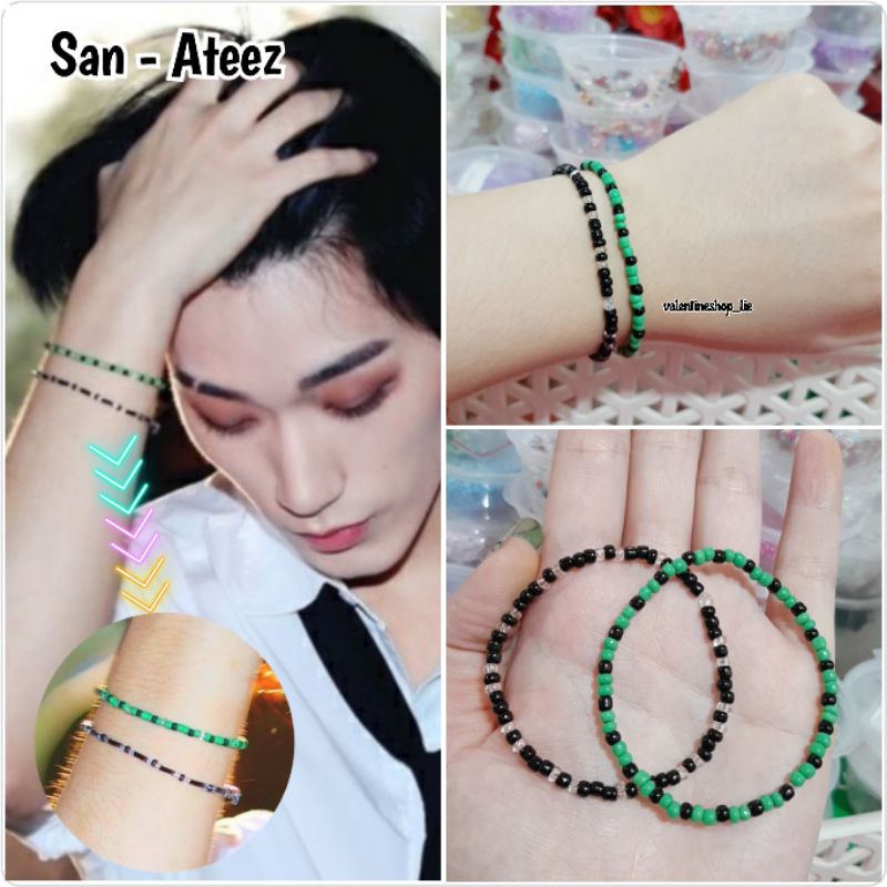 set 2pcs gelang tangan manik SAN ATEEZ / kpop idol beads bracelet