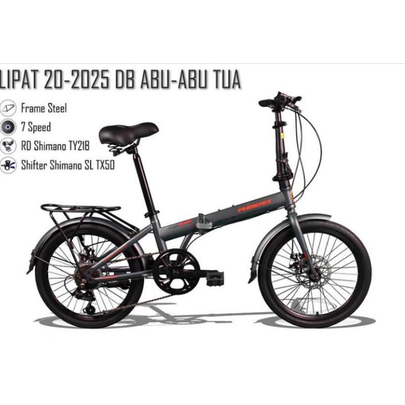 SEPEDA LIPAT 20 PHOENIX 2025 DB Cakram Boncengan Belakang Seli Folding Bike