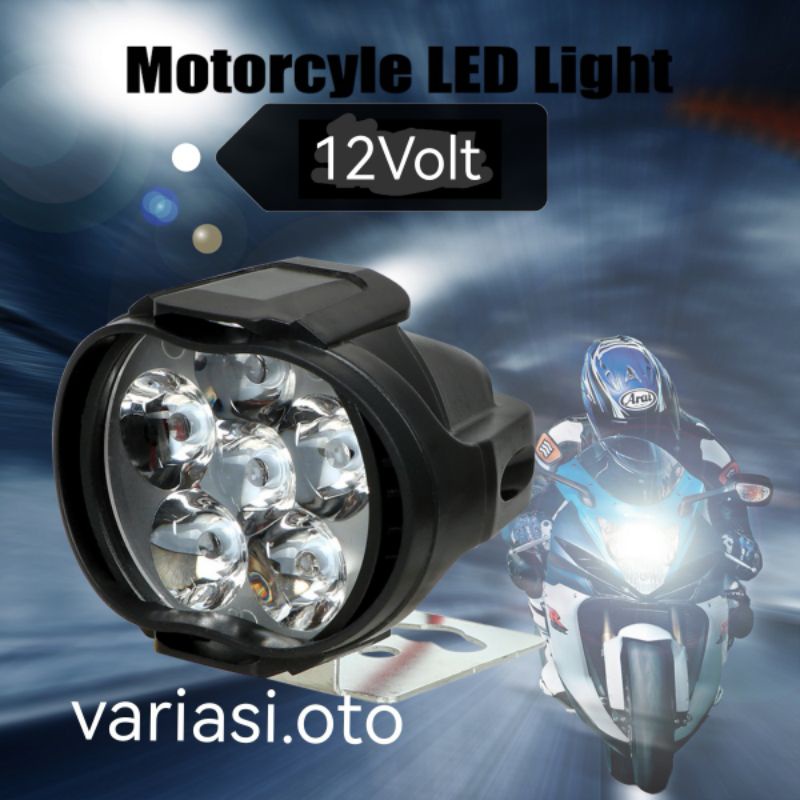 Lampu Tembak Sorot LED Motor 12 Volt Work Light Cree 6 Mata / 6 LED