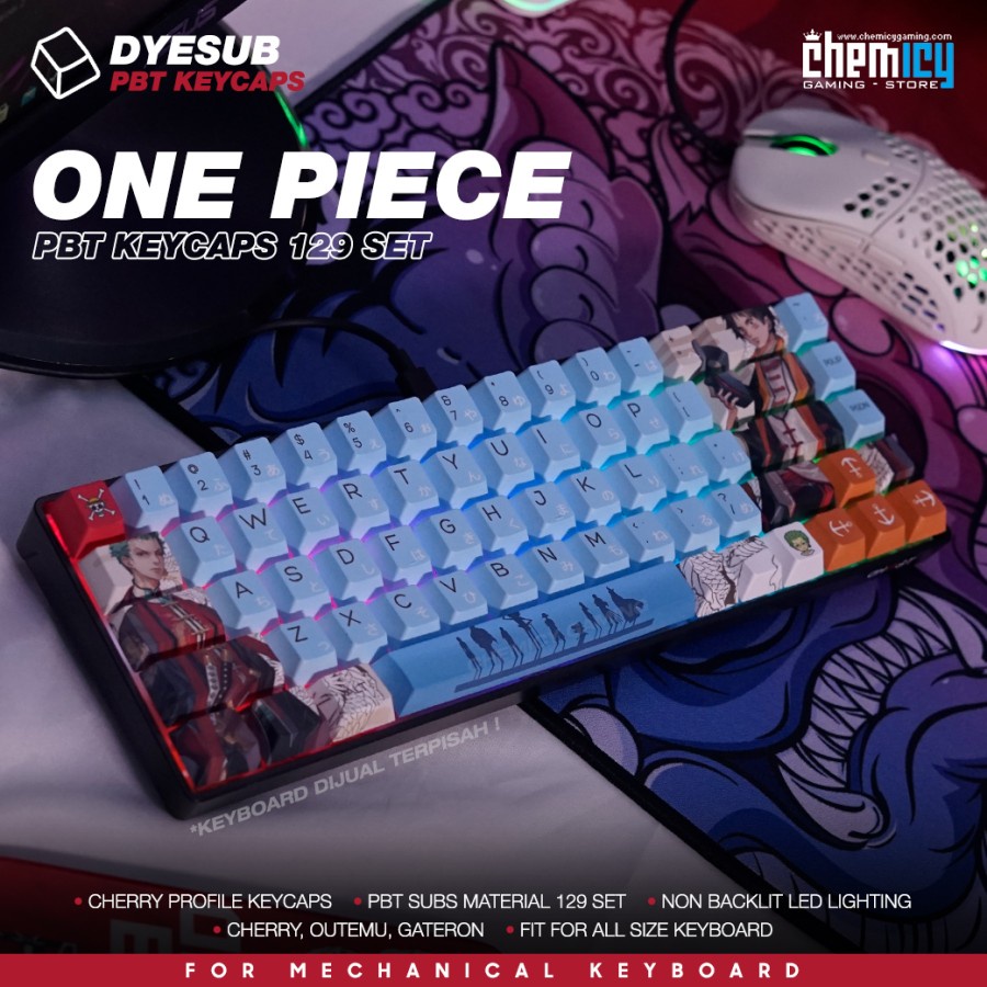 One Piece 129 Set Keycaps Cherry Profile