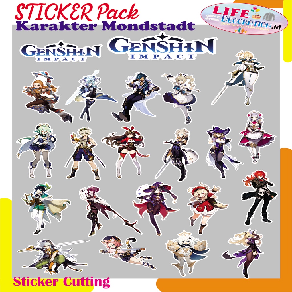 

STIKER PACK GENSHIN IMPACT / Stiker Karakter Mondstatd