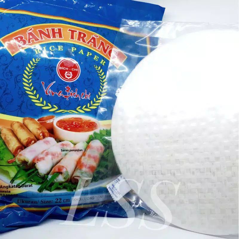 

Rice paper, kulit lumpia vietnam spring roll, diameter 22cm merk Banh Trang 400gr isi 45 - 47