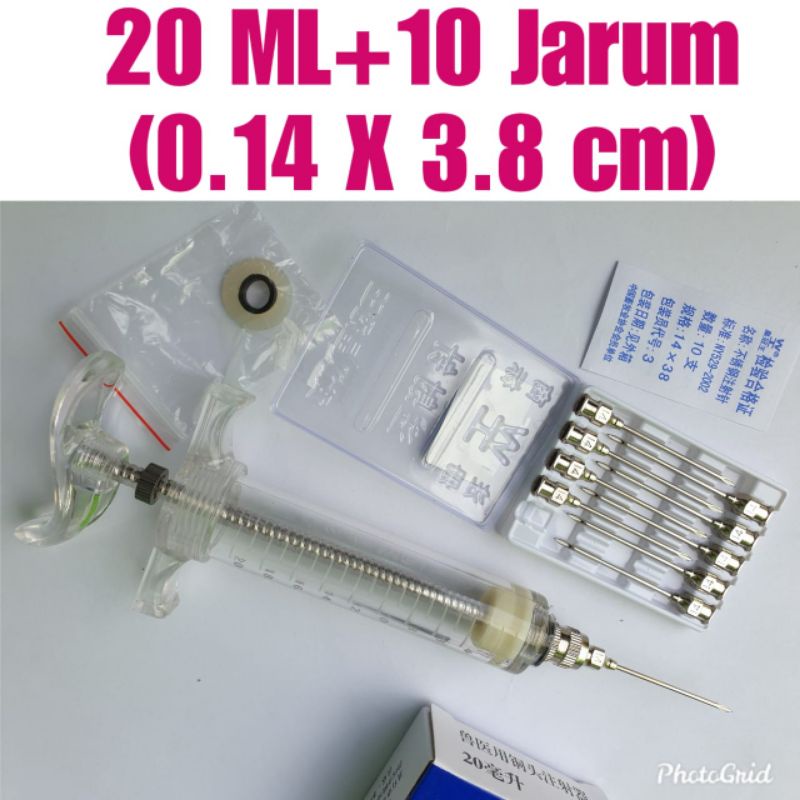 suntikan ayam 20ml jarum suntik hewan peternakan sapi domba kambing kelinci kucing doc broiler Spuit syringe 20cc bukan SOCOREX MEDION