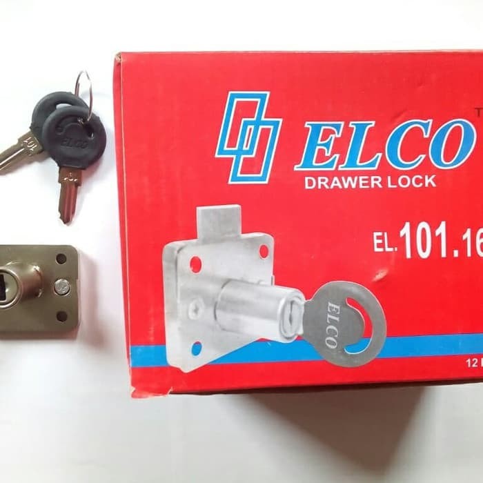 Kunci laci Mdl Elco / Kunci Lemari 101 - 16mm Drawer Lock