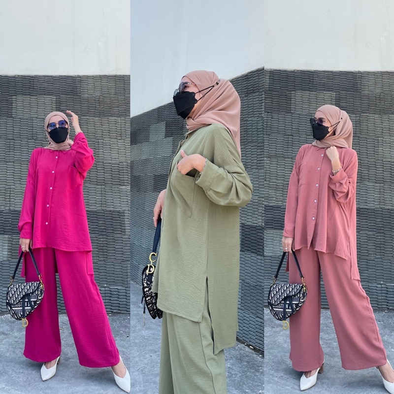 SET NATALI CRINKEL AIRFLOW POLOS/ONE SET WANITA POLOS/SETELAN WANITA PREMIUM CRINKEL AIRFLOW JUMBO/SETELAN OVERSIZE JUMBO