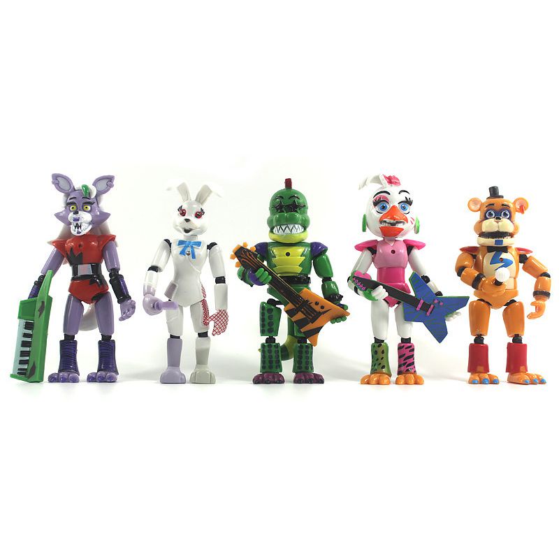 Five Nights at Freddy's Security Breach 5pcs Light Action Figures Movable Joint
