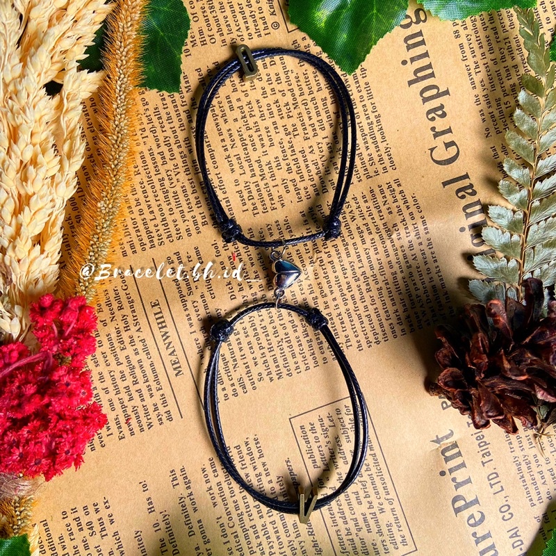 (2pcs) Gelang Magnet Inisial Bronze ||Gelang magnet || Couple magnet || Gelang magnet Inisial