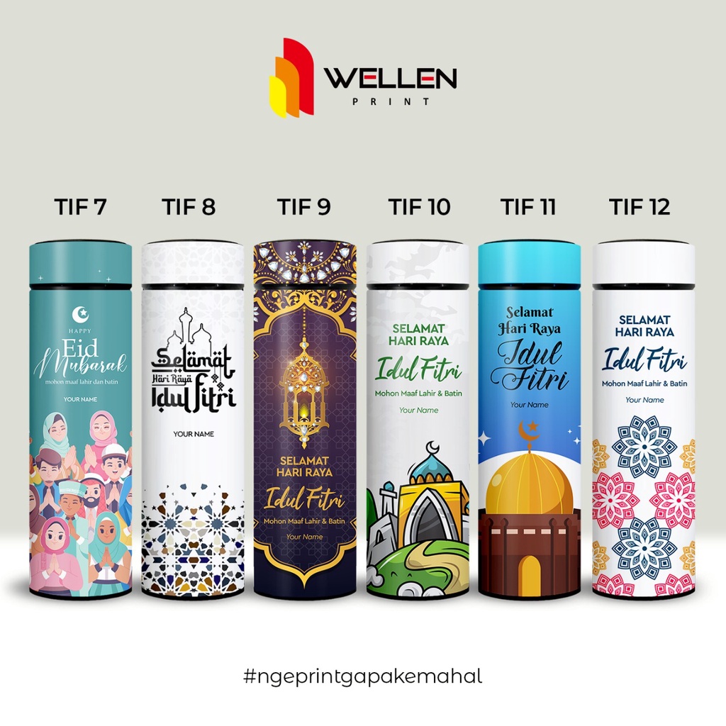 Jual Wellen Print Tumbler Idul Fitri Untuk Souvenir Hampers Ramadhan Botol Minum Stainless 7014