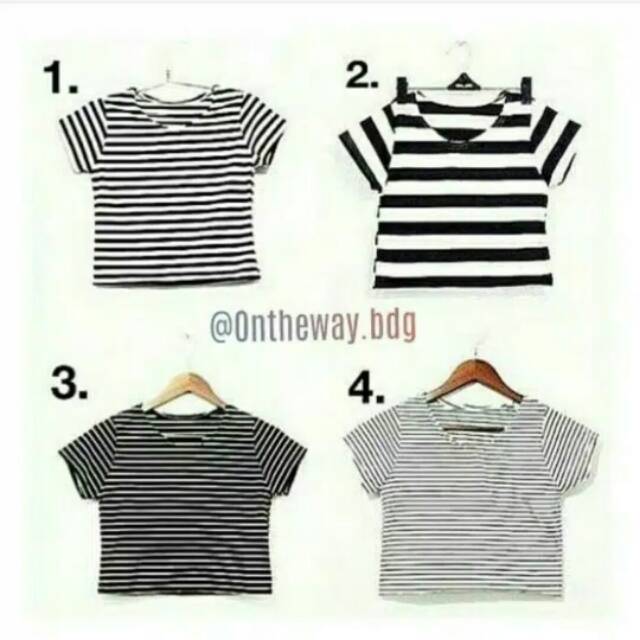 PAKAIAN/BAJU MURAH / BAJU WANITA / BAJU CROP TEE / STRIPE TEE MURAH