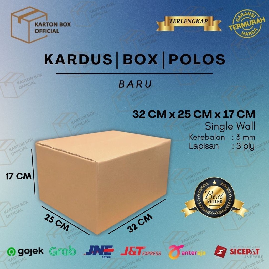 

Kardus Karton Box 32x25x17 CM Dus Packing Packaging Polos