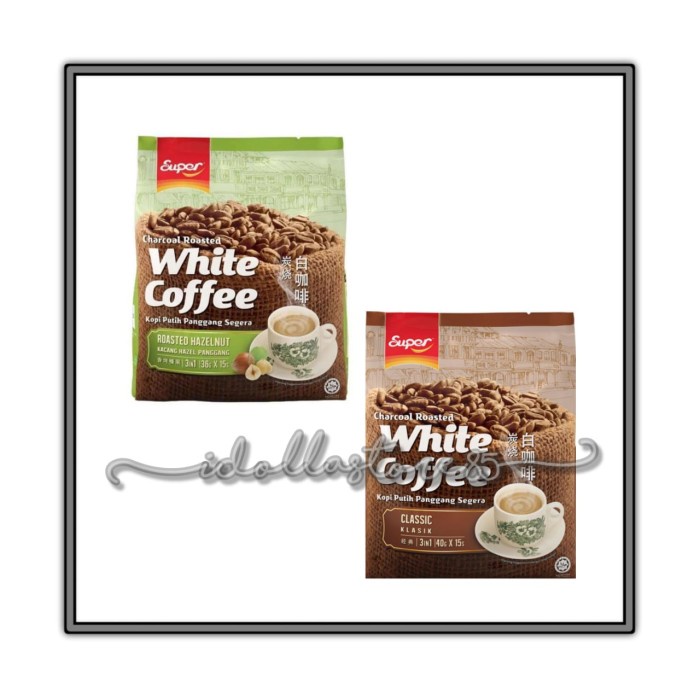 

(BISA COD) SUPER WHITE COFFEE CLASIK HAZELNUT - CHARCOAL ROASTED COFFEE 3in1 - Classic