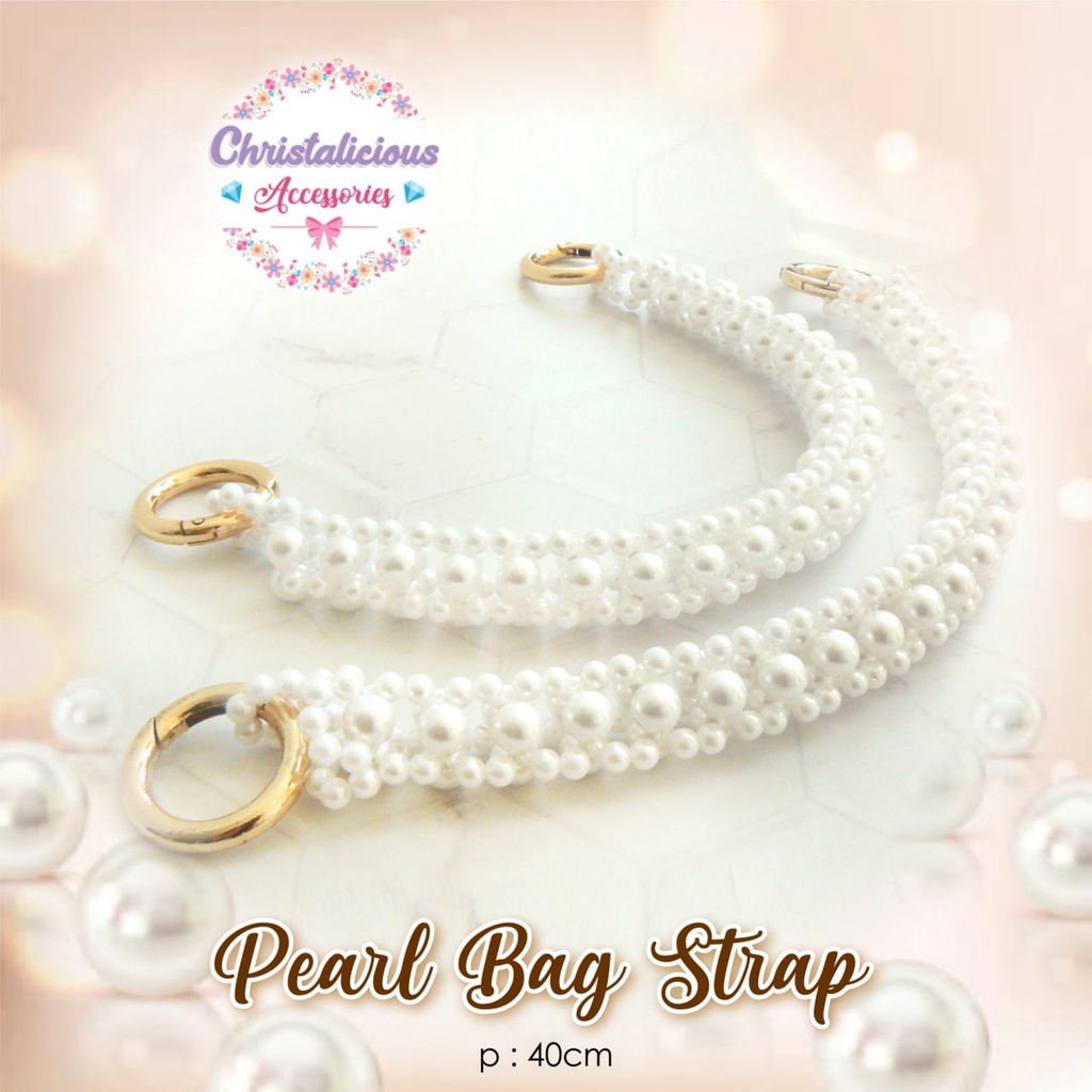 Pearly Handle Bag, Top Handle Bag, Bag Strap manik, Strap Bag manik, Strap Bag Pearly