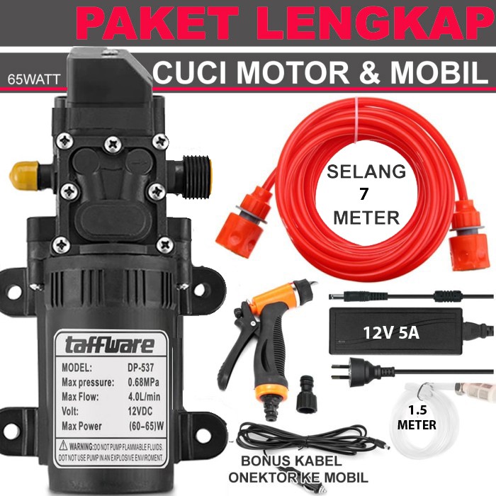 Paket A Lengkap Pompa Air High Pressure Cuci AC | Cuci Motor Mobil