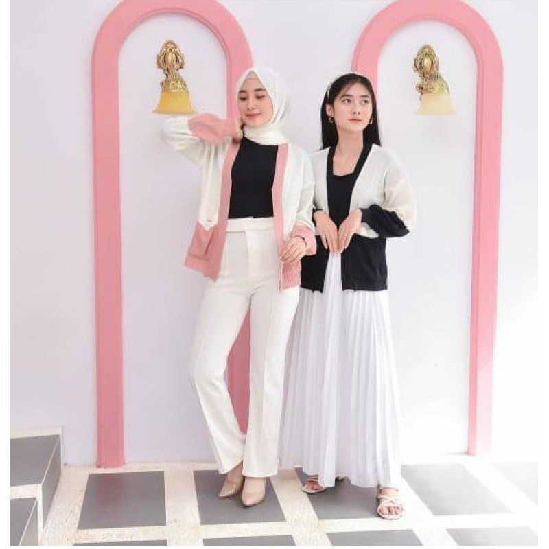 MANDA OUTWEAR CARDY / KARDIGAN RAJUT COMBI / KARDIGAN RAJUT WANITA VIRAL / TERMURAH RAJUT / ATASAN WANITA RAJUT