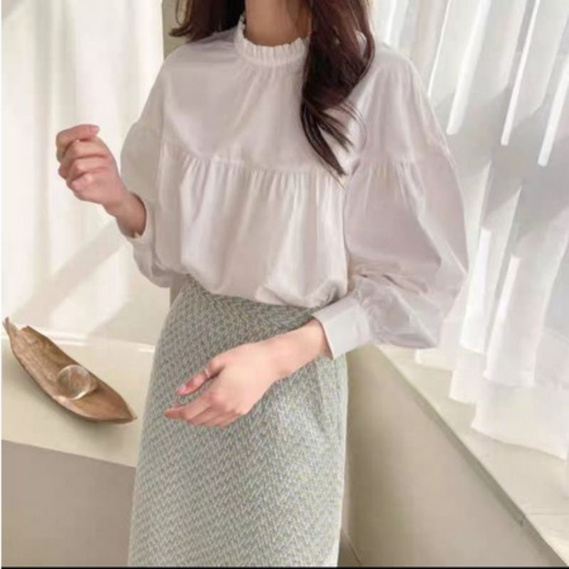 MDLV ~ 8688 DIONE BABYDOLL TOP / BLOUSE CEWEK / ATASAN LENGAN PANJANG CEWEK / FASHION IMPORT WANITA