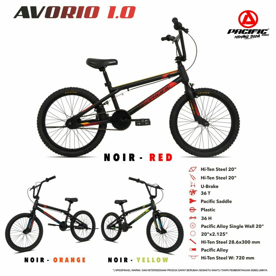 Instan Sepeda Anak Remaja BMX Pacific AVORIO 1.0 20 Inch Garansi SNI-3