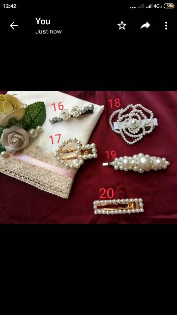 Jepit rambut mutiara - korea pearl hairpin impor