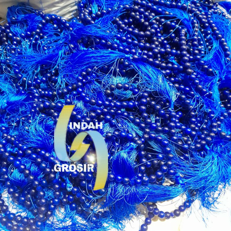 TASBIH BATU BLUE JADE 8MM 33BUTIR ROYAL BLUE ORIGINAL