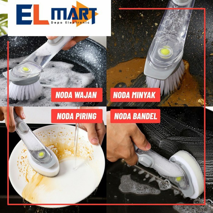 Elmart Sikat Pembersih Serbaguna 2in1 Refill Sabun Cuci Piring Wajan