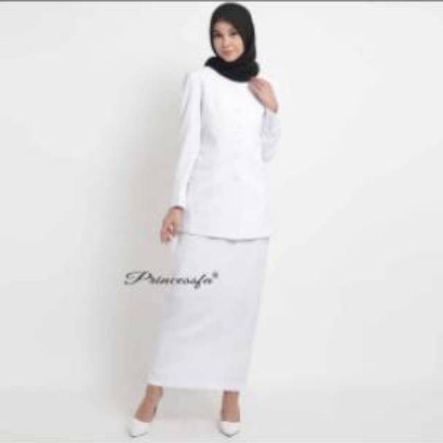 Stelan blazer pns/perawat putih putih
