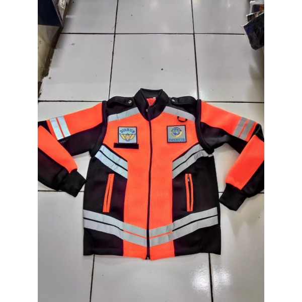 Rompi Jaket Perhubungan | Romket DISHUB OREN | Rompi Jaket dishub orange | Jaket dishub jaring