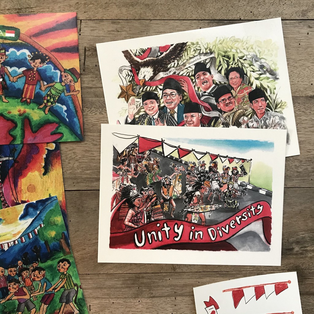 

POSNESIA Postcard Set - Merdeka / Kartu Pos Tema Kemerdekaan Republik Indonesia