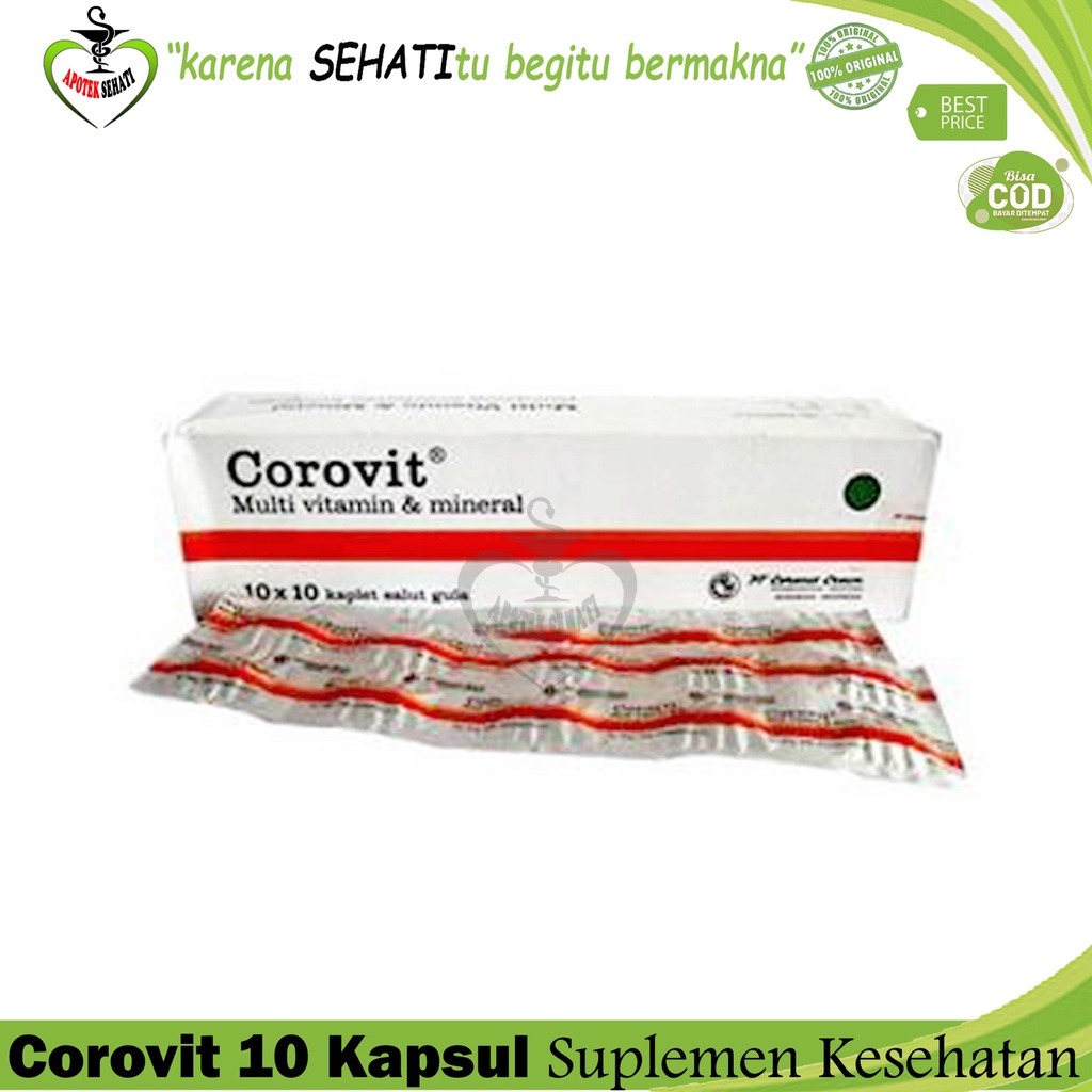 COROVIT TABLET ISI 10 TABLET/ MULTIVITAMIN/ DAYA TAHAN TUBUH/ MENCEGAH ANEMIA