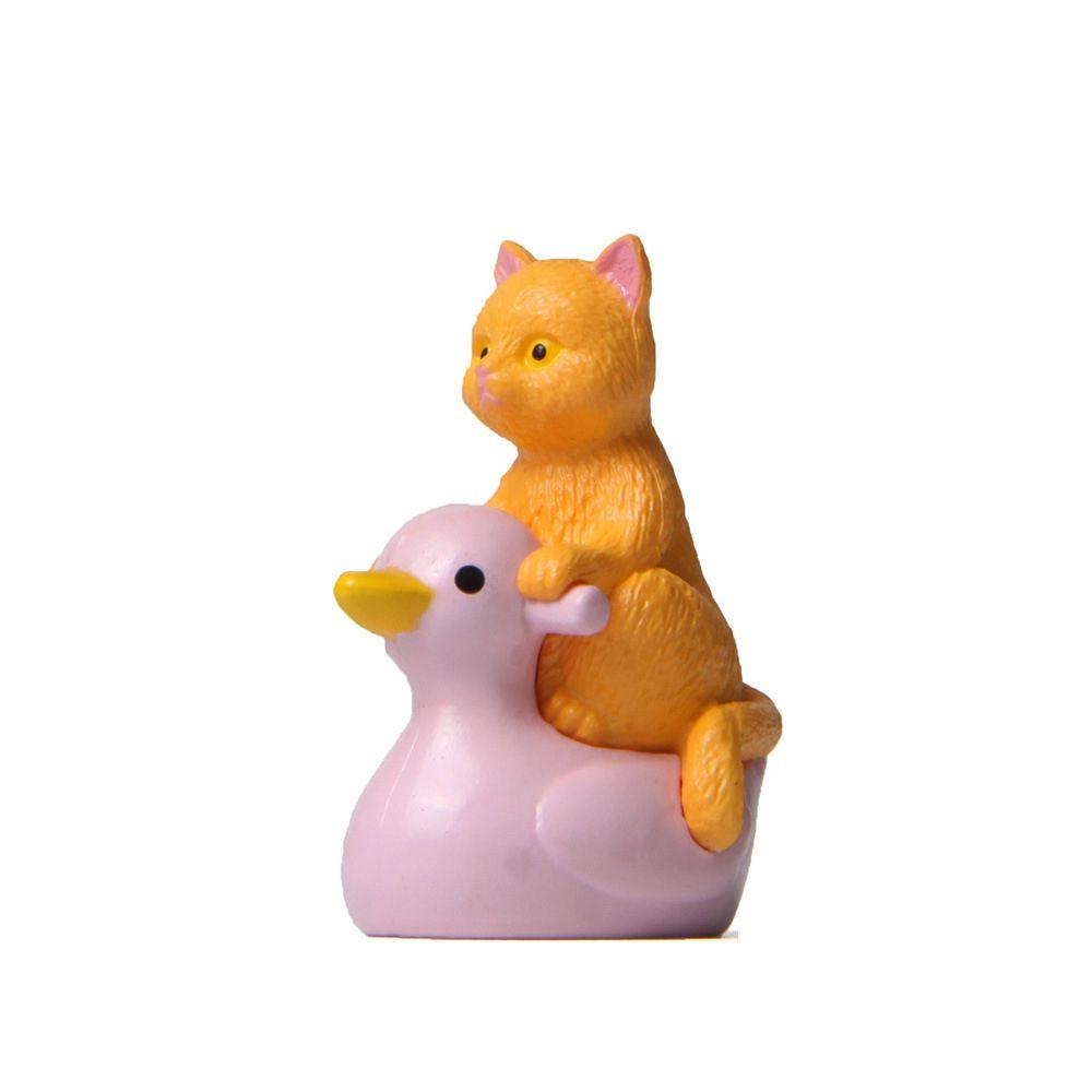 Lanfy Kucing Ornamen Simulasi Kitten DIY Hadiah Mainan Edukasi Model PVC Desktop Model Hewan Patung Patung Hewan Peliharaan Kucing Miniatur