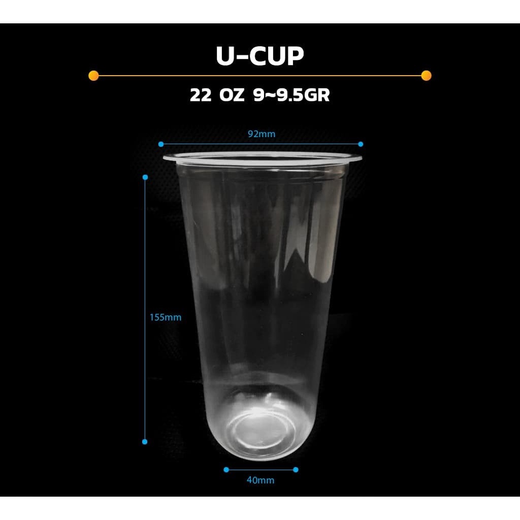 

Oval Cup 22oz / U-cup isi 50 pcs / Gelas Plastik Bubble Murah