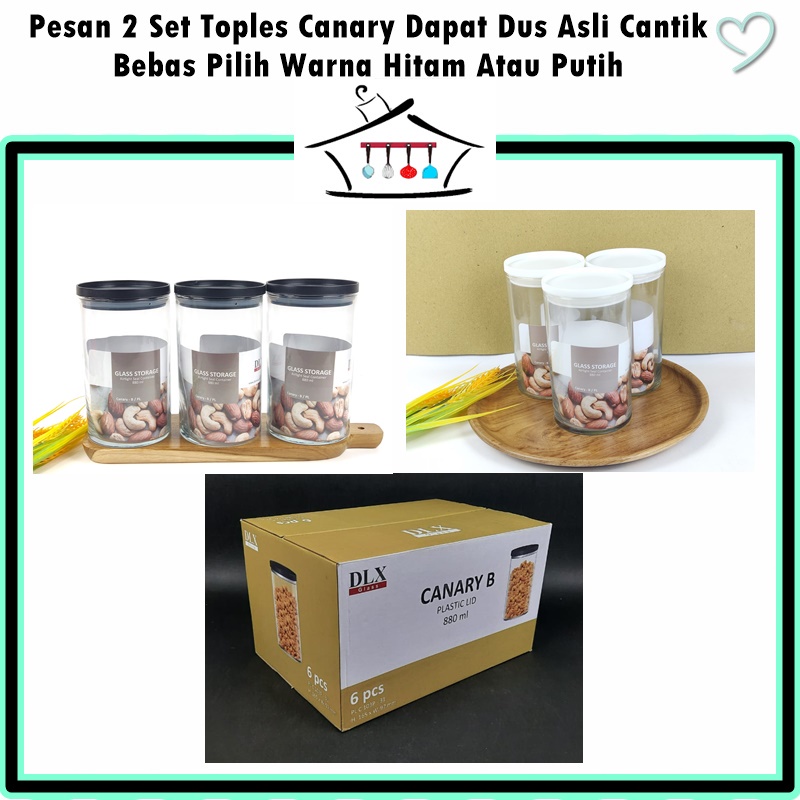 [Set 3pcs] Toples Kaca Canary A 710ml/B 880ml/C 1050ml