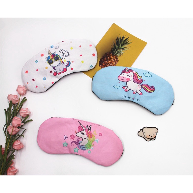 UNICORN EYE MASK Penutup Mata Tidur Dewasa Motif Lucu Kartun Unicorn Licin Cute unicorn Eye Cover / Cute Sleeping Eye unicorn