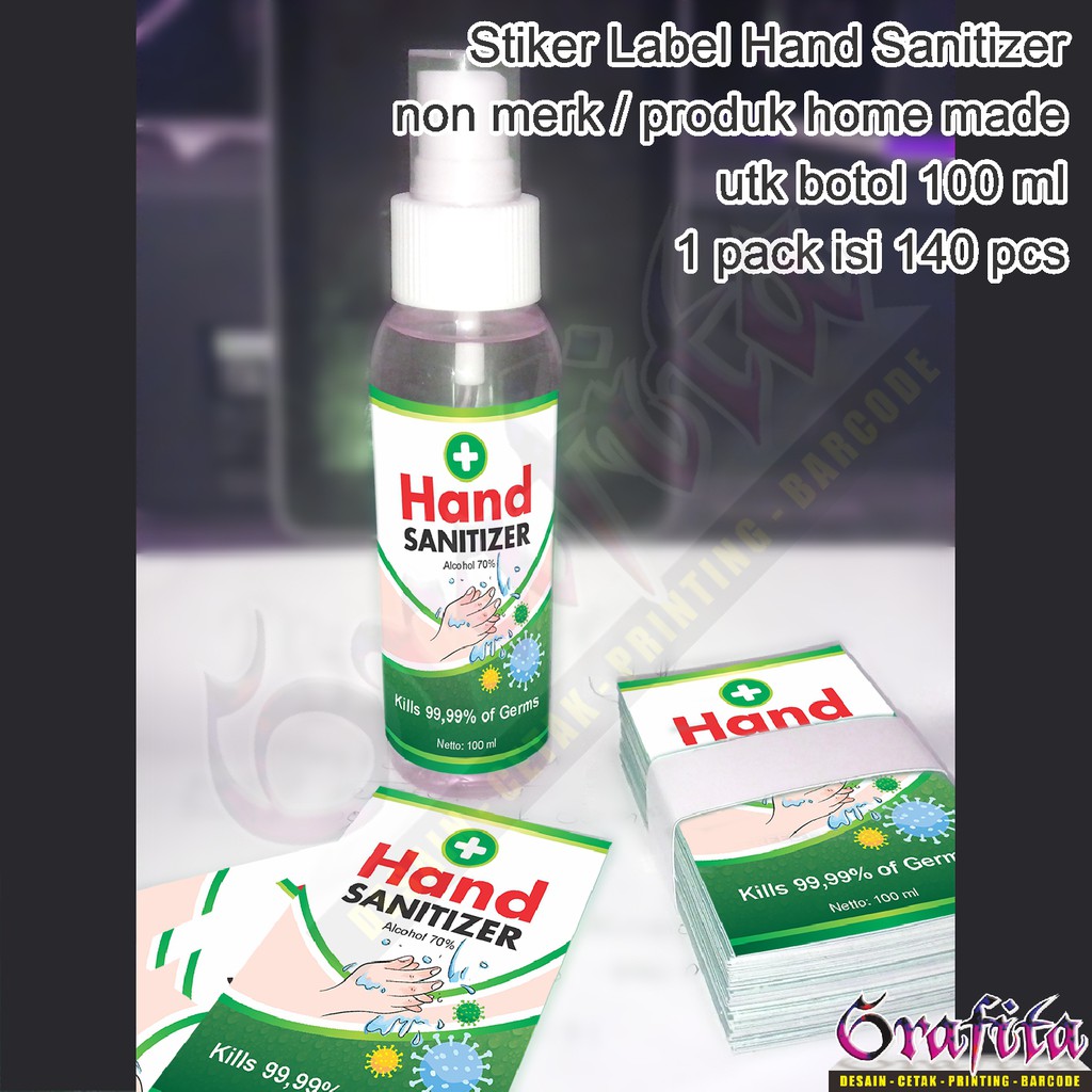 

(1pack=140pcs) Stiker Label Hand Sanitizer 100 ml