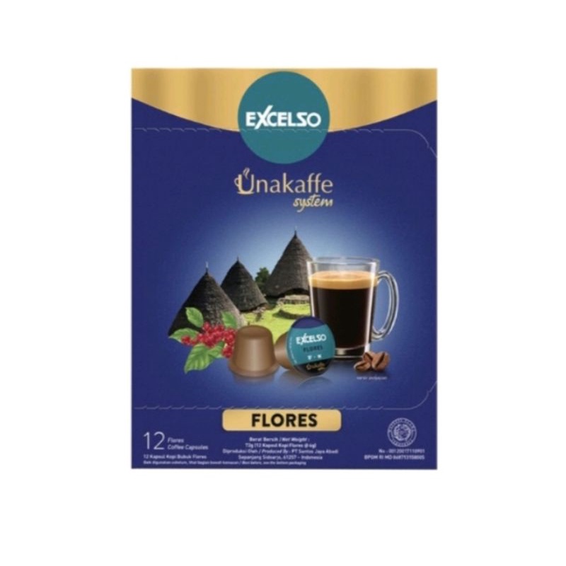 

EXCELSO UNAKAFE FLORES COFFE CAPSULE ISI 12PCS