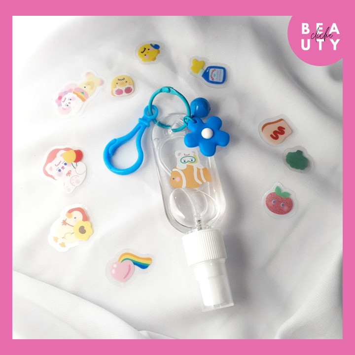 Hand Sanitizer Gantung Aksesoris Tas 30ml [PAKET LONCENG BUNGA DAN STIKER SUDAH DENGAN ISI]