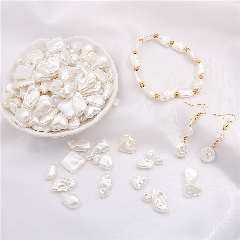 5-20 Pcs Bentuk Tidak Teratur ABS Mutiara Imitasi Hati Daun Spacer Manik-manik Longgar untuk Membuat Perhiasan DIY Kalung Anting-Anting Aksesoris