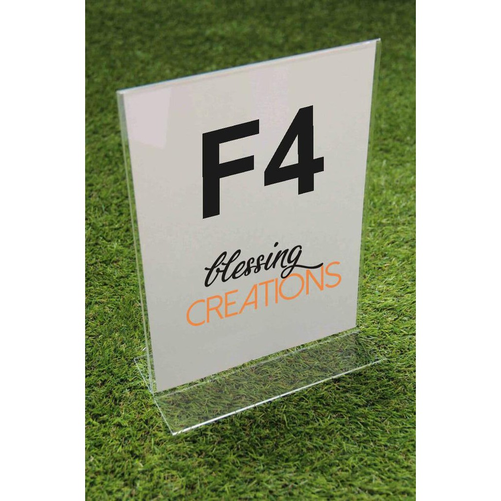 

Ready Stock] Tent Card Acrylic Tegak F4 Portrait Termurah