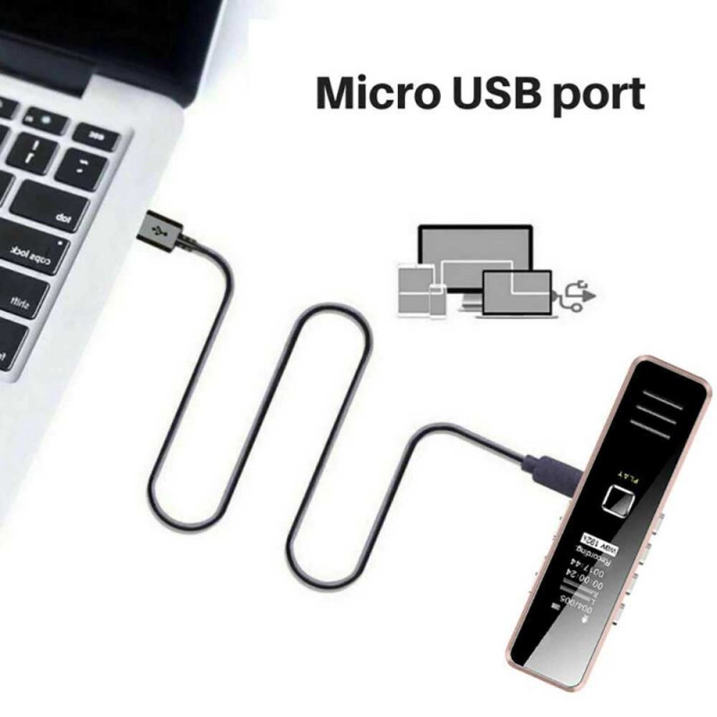 Voice Recorder 32GB Perekam Suara Audio Digital Mini USB OLED