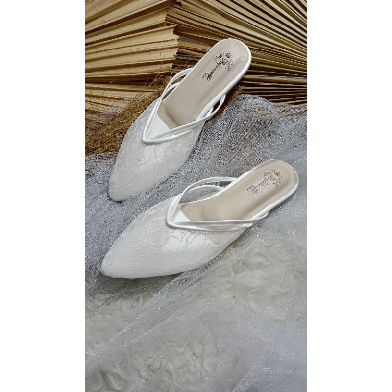 flatshoes Felisha putih sandal wanita cantik