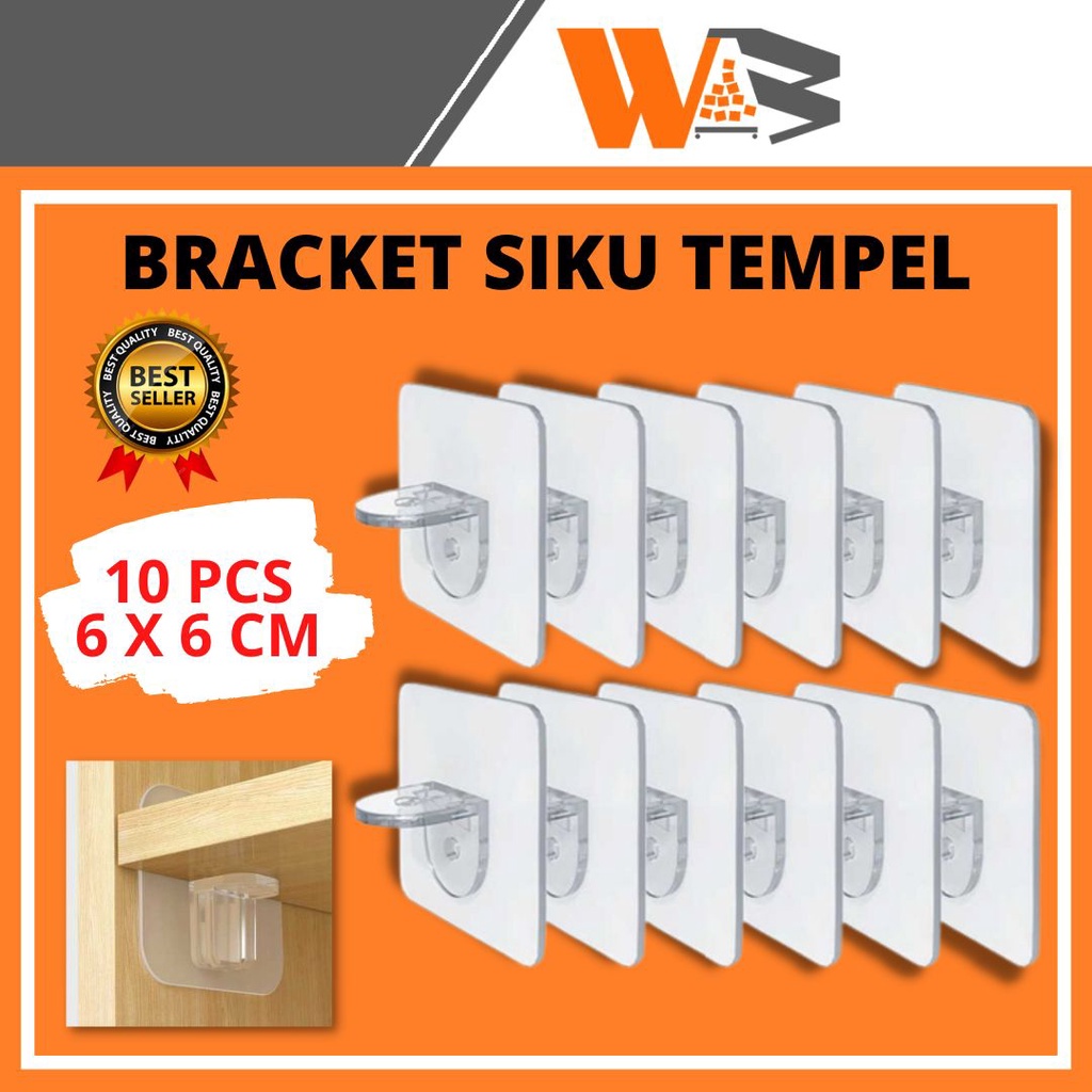 COD Sikut Dinding Penyangga Rak Dinding Penyangga Rak Lemari Siku Tempel Ambalan Sekat Laci 10 PCS E10