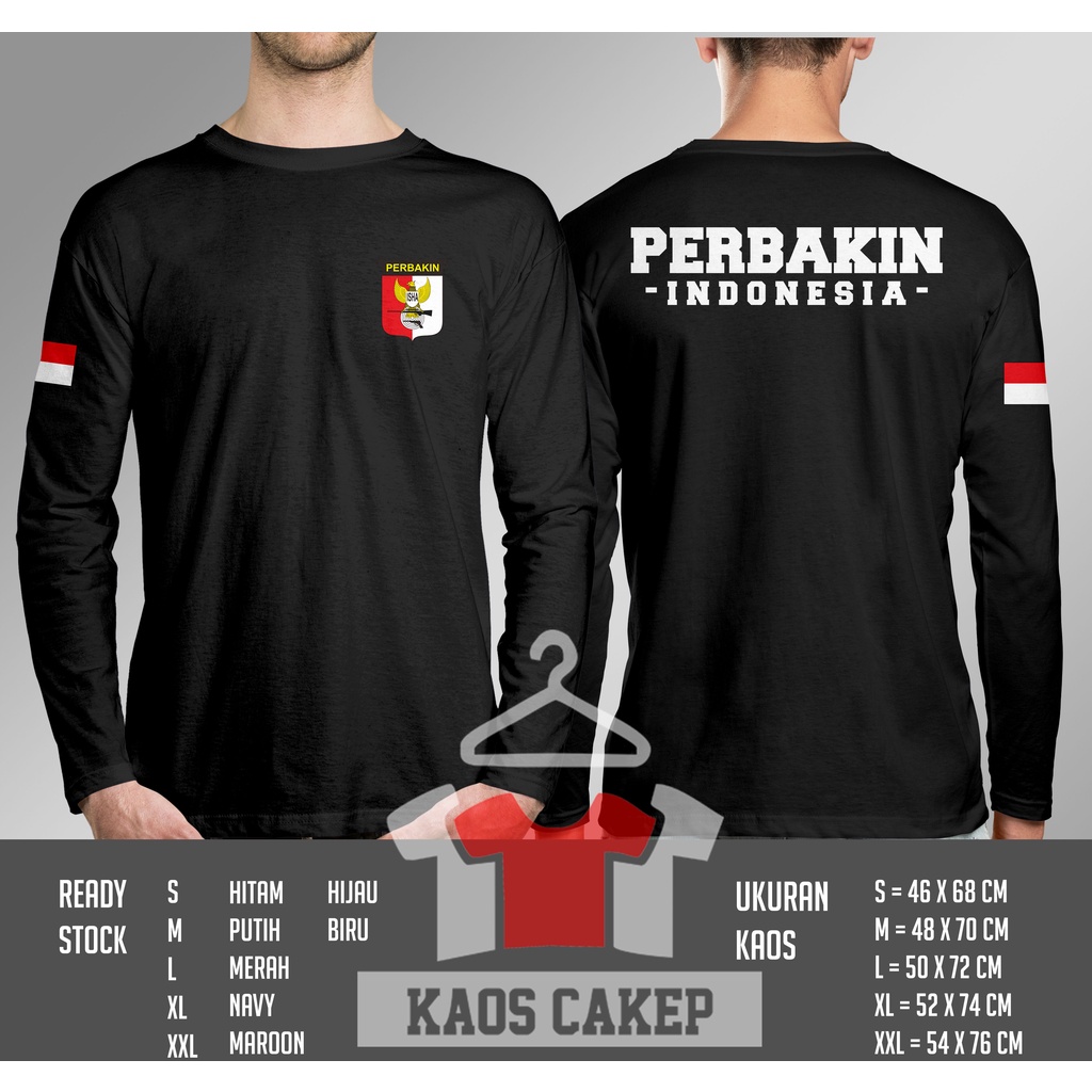Kaos PERBAKIN Indonesia Logo Lengan Panjang Baju Distro