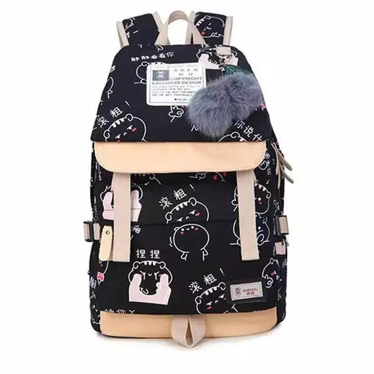 (STOK TERBATAS) GLORRIA Tas Sekolah untuk Anak Perempuan Perempuan Ransel Laptop Usb Ransel Anak-ana