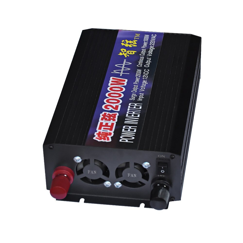 Power Inverter DC 12V to AC 220V 2000W Pure Sine Wave Car